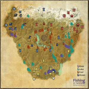 Elder Scrolls Online ESO Fishing Map of Cryodiil