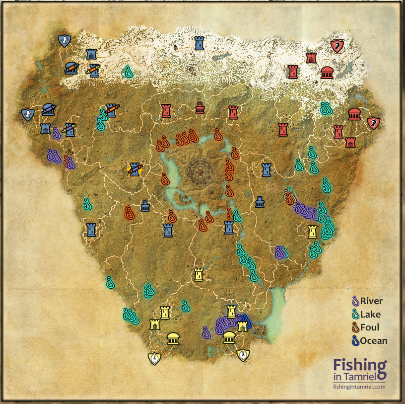 Cryodiil Fishing Maps Fishing in Tamriel