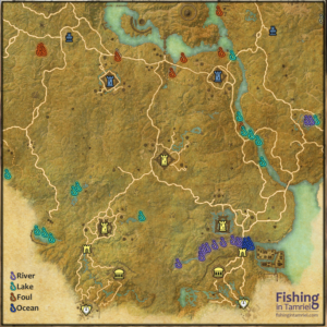 Elder Scrolls Online ESO Fishing map of AD Area of Cryodiil