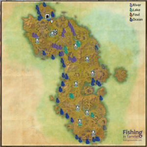 Elder Scrolls Online Auridon Fishing Map